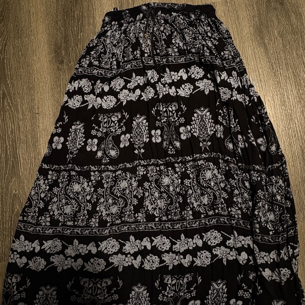 Floral Black and White Women's Skirt